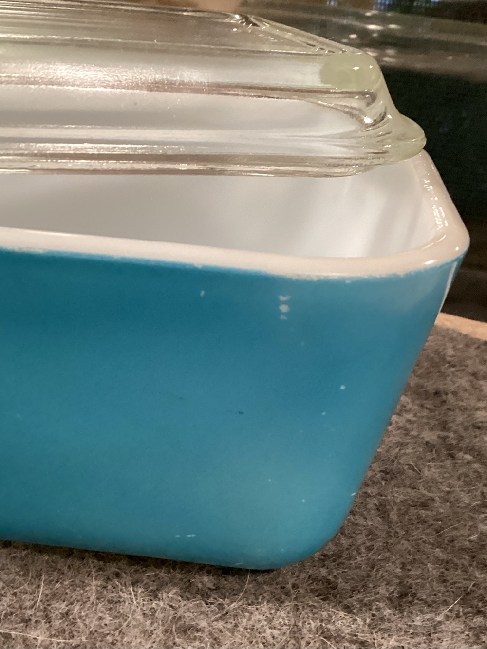 Pyrex rectangular Refrigerator Milk Glass storage Container - Picture 2 of 5